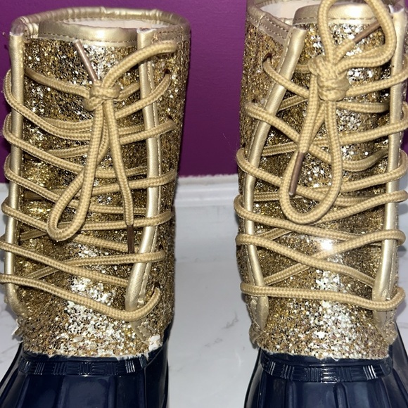 NWOT Belk YD-Gold Glitter/Navy Boots - Picture 9 of 11